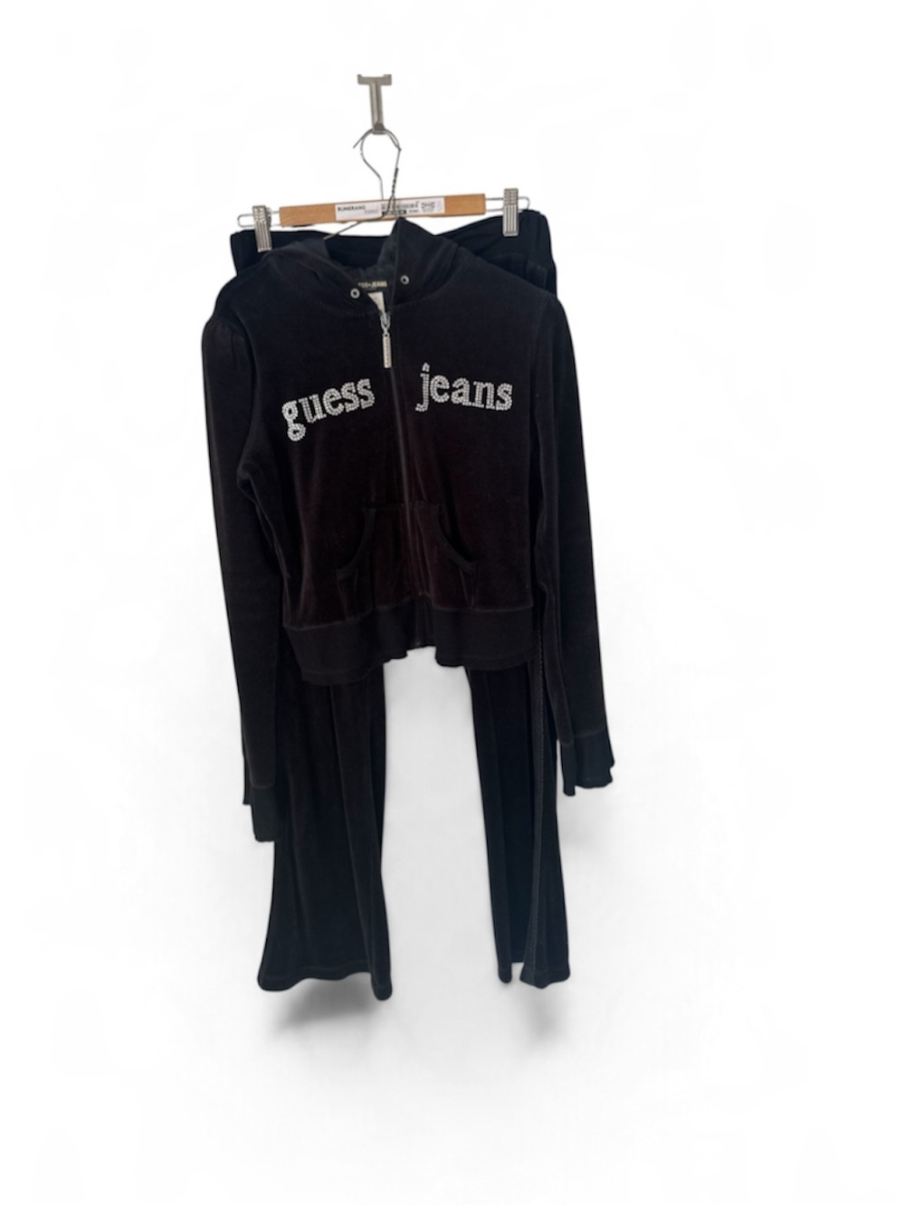 Guess Velour Tracksuit Set Black Track Pants